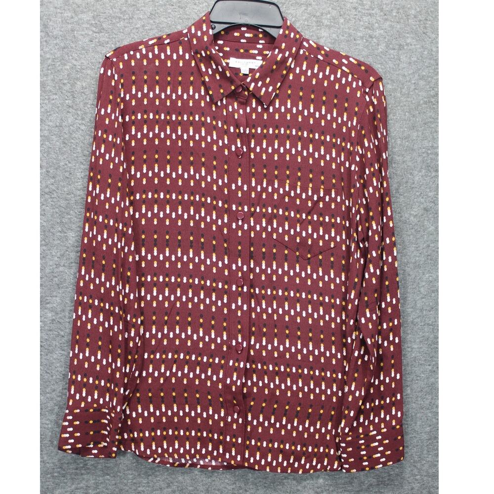 Equipment Medium Button Shirt Lemma Tawny Port Multi Dot Woven Viscose